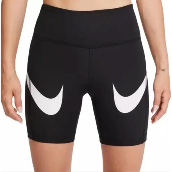 Nike Women's Dri-FIT Fast Mid-Rise Swoosh Shorts NWT Size M - Picture 1 of 8